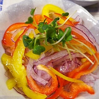 玉ねぎパプリカの柚子胡椒サラダ